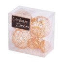 7 boules de déco en fils de métal orange 