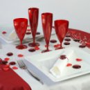 6 verres à eau design plastique rigide rouge carmin 20 cl