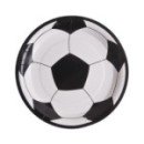 10 Assiettes Football en carton blanc - 23 cm