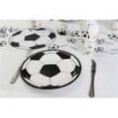 10 Assiettes Football en carton blanc - 23 cm