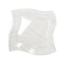 10 assiettes en plastique rigide carrées transparentes 18 cm