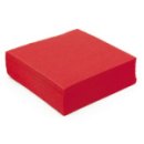 50 serviettes papier microgaufré double épaisseur rouge 38 cm