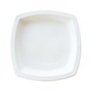 125 Assiettes carrées biodégradables en bagasse blanc 25 cm