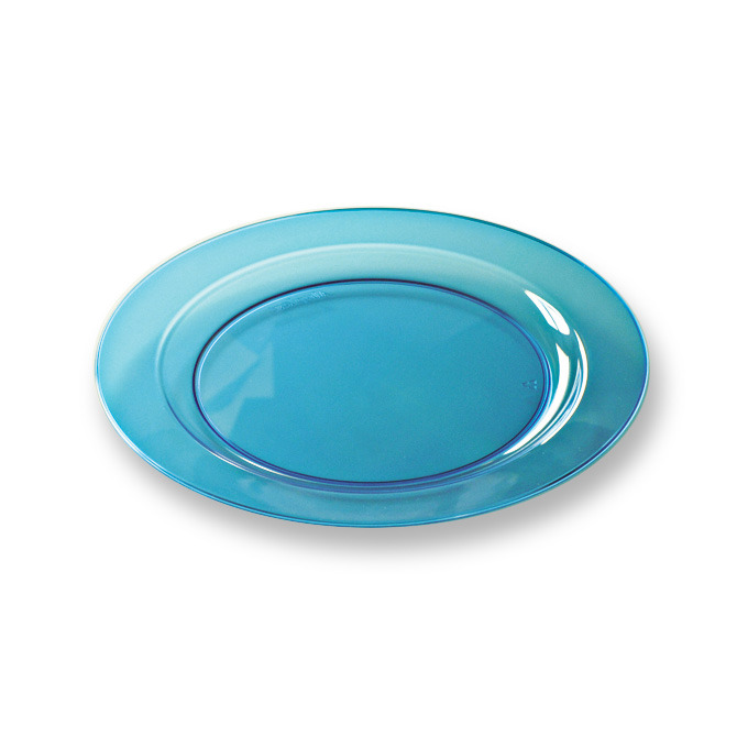 assiettes rondes plastique Turquoise PRESTIGE