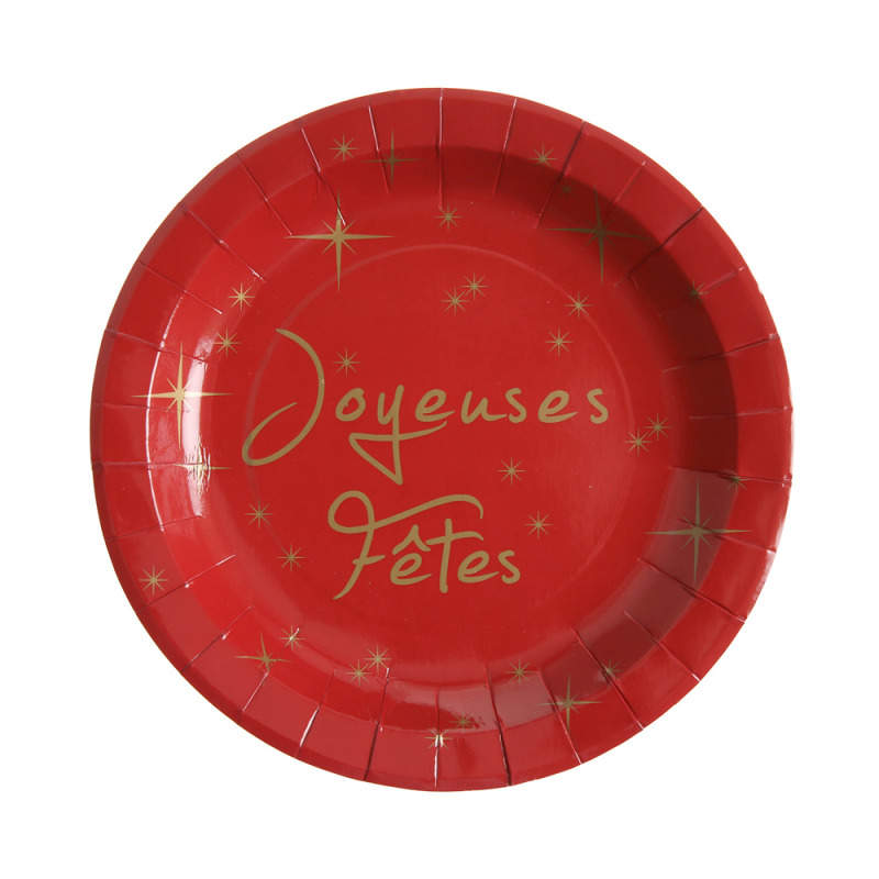 Assiettes en papier, Fête du Canada, rouge et blanc, 9 po, paq. 10