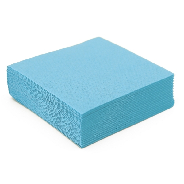 Serviette de table en papier bleu microgaufré double épaisseur (38 cm)