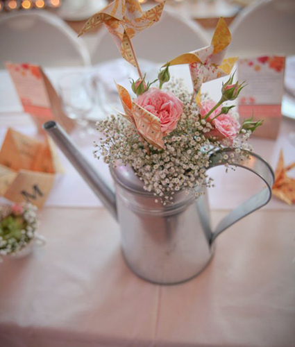 Mariage champêtre centre de table