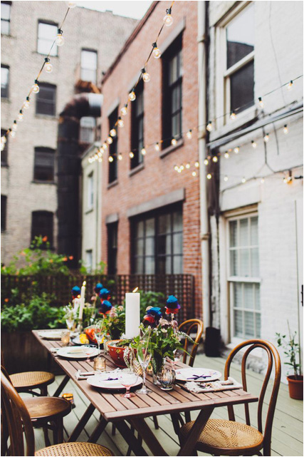 brunch jardin table